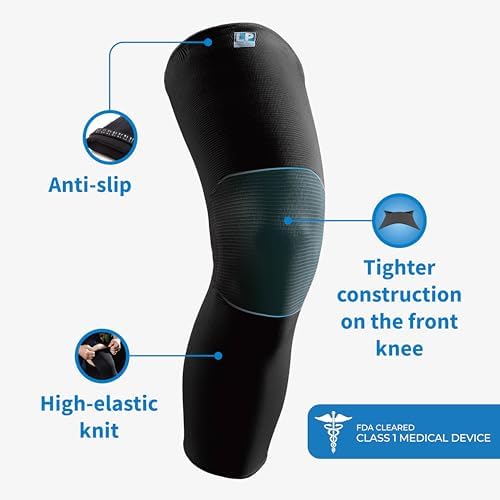LP SUPPORT Compression Sleeve Leg Full Length for Sports, Cycling, Running, Basketball, for Men Women (Black, S - XL, 2pcs)