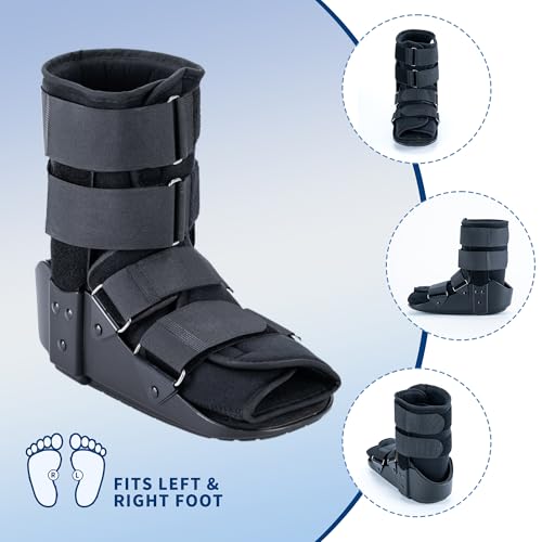 kefit Short Cam Walking Boot, Orthopedic Boot for Ankle Sprain, Foot Injury,X-Large, Black