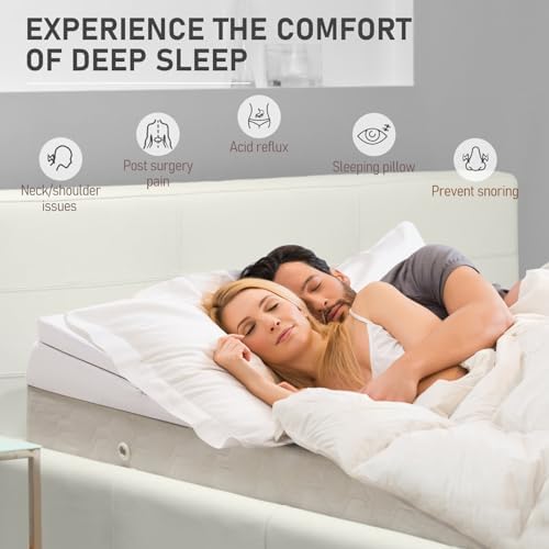 SUNYRISY Adjustable Wide Size Bed Wedge Pillow, Wedge Mattress Topper with Washable Cover, Mattress Wedge Lifter, Inclined Mattress Elevator for Acid Reflux, Neck & Back Pain, Anti-snoring, Twin