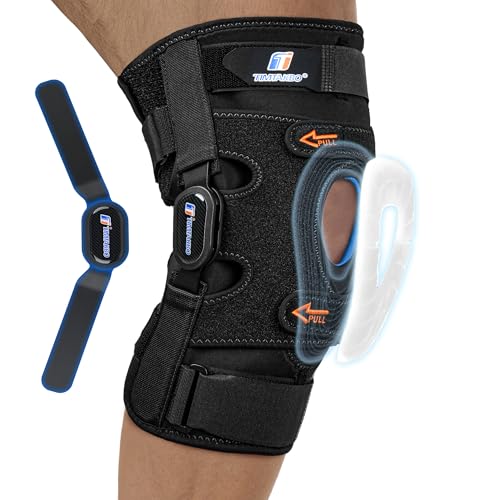 Plus Size Knee Braces for Knee Pain, Adjustable Hinged Knee Brace with Removable Side Stabilizers, Knee Brace for Men & Women with Strong Stability for Joint Pain, Arthritis, Meniscus Tear, ACL, PCL