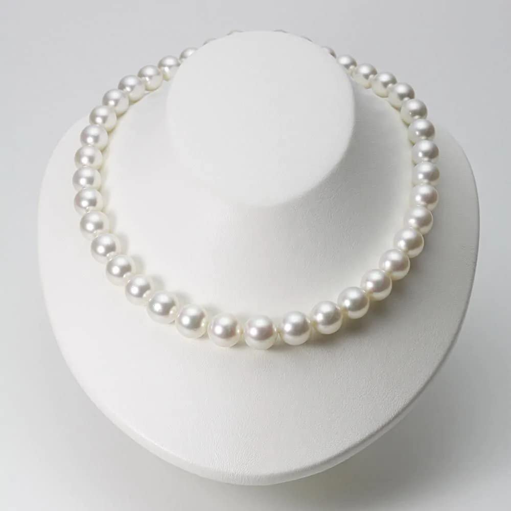 HUWODY Round White Simulated Shell Pearl Necklace Strand Pearl Choker Necklace Jewelry for Women 12mm 22inch