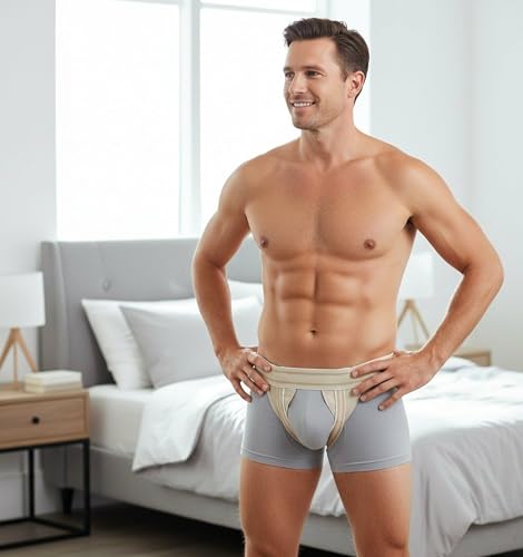 ORTONYX Inguinal Groin Hernia Truss Support Belt Guard Brace- Double Side Beige