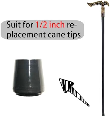 Walking Cane for Men & Women & Seniors - 36.5 Inch Heavy Duty 500+ lbs Capacity, Ergonomic Handle, Ornate & Decorative, Elegant Matte Black & Silver Metal Cane with Goth & Gothic Aesthetic