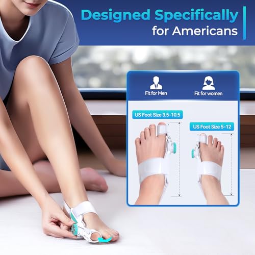 Bunion Corrector for Women Men Big Toe, 2025 Upgraded Adjustable Bunions Fix for Relief, Orthopedic Toe Correction with Anti-slip Heel Strap, Suitable for Left and Right Feet, Day Night Support, 1PC