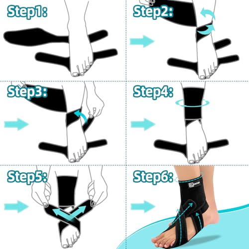 AFO Foot Drop Brace for Walking, Plantar Fasciitis Night Splint, Ankle Foot Orthosis, Drop Foot Brace w/Arch Support Relief Pain for TBI, ALS, MS Stroke, Fracture, Spinal Cord Injury Right