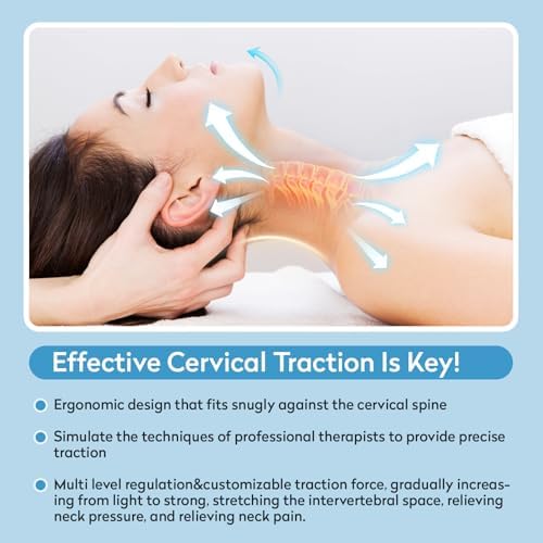 Neck Stretcher Cervical Traction, Adjustable Neck Traction Device, Neck & Shoulder Pain Relief, Neck Brace for Improved Spine Alignment, Used for Home, Office, Outdoor