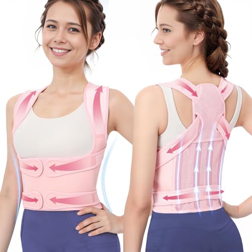 Back Brace Posture Corrector for Women and Men: Adjustable Shoulder Straightener,Back Support for Upper and Lower Back Pain Relief - Scoliosis, Hunchback,Hump, Thoracic,Spine Corrector ,M(31.5"-37.4")