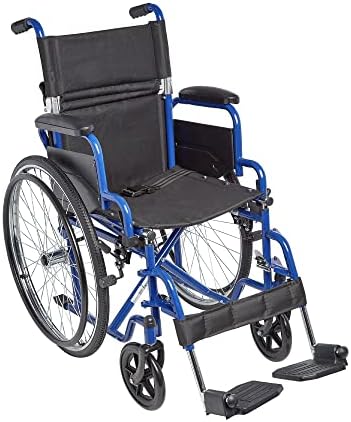 Ziggo 16” Seat Width Pediatric Wheelchair for Kids & Children, Lightweight, Manual Folding Wheelchair w/Safety Belt, Swing-Away Foot Support w/Straps, Desk Length Arm Rests