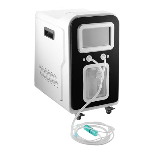 VEVOR Hydrogen Inhalation Machine, 99.99% High Purity Hydrogen Inhaler, HO-Separated 1800ml/min Dual Port Hydrogen Oxygen Inhaler, Hydrogen-Rich Water Generator with Wheels for Home Travel