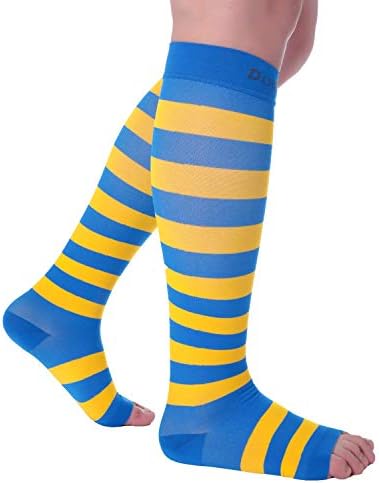 Doc Miller Compression Socks for Pregnant Women – Wide Calf, Open Toe Knee Sleeve 15-20 mmHG,Toeless Pregnancy Stockings for Varicose Veins, Footless Shin Splint Relief, 1 Pair