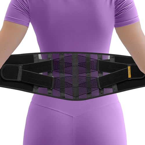 Ultra Breathable Back Brace for Lower Back Pain Relief – Lightweight Thin Soft Back Support Brace for Women & Men – Dual Adjustable Lumbar Support Belt for Herniated Disc, Sciatica, Scoliosis