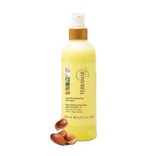 Terramar Two-Phase Hair Spray with Argan, Honey, Seaweed Extracts, Paraben Free, Detangling Conditioning Treatment, 8.45 fl oz
