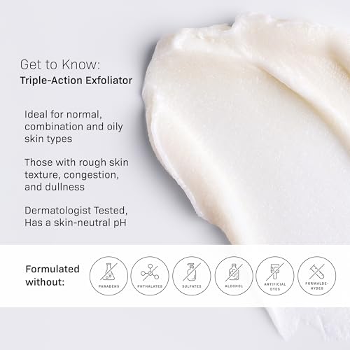 Revision Skincare Triple-Action Exfoliator, Clinical Face Exfoliator with Physical, Chemical and Enzymatic Exfoliation, AHA, BHA and Salicylic Acid to Polish Skin and Improve Texture