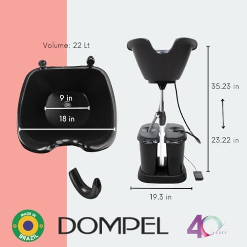 Dompel Portable Shampoo Bowl, Ergonomic and Deep Portable Wash Bowl for Hairstylist and Handicap & Disabled, Seniors, Home Services, Steel Structure, Hair Washing Basin. (Dual-Basin)