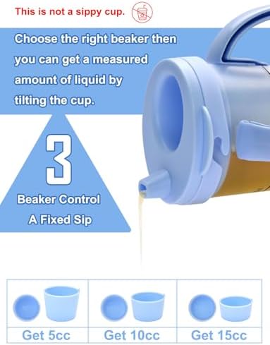 Dysphagia Cups for Adults 5cc 10cc 15cc, Limited Slow Flow Dysphagia Regulating Drinking Cup for Elderly People with Swallowing Disorders, Prevent Choking and Aspiration