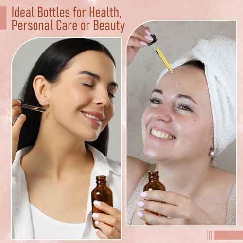AOZITA 4 Pack, 4 oz Dropper Bottles with 1 Funnel & 4 Labels - Essential Oils Bottles for Health, Personal Care & Beauty - 120ml Thick Dark Amber Glass Tincture Bottles with Eye Droppers, Leakproof