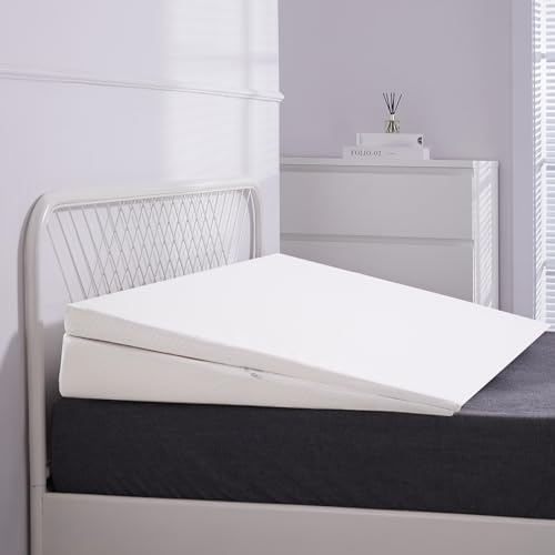 SUNYRISY Adjustable Wide Size Bed Wedge Pillow, Wedge Mattress Topper with Washable Cover, Mattress Wedge Lifter, Inclined Mattress Elevator for Acid Reflux, Neck & Back Pain, Anti-snoring, Queen