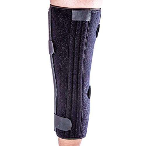 Tri-Panel Knee Immobilizer – Adjustable Brace With Moldable Removable Stays for Stabilization – Orthopedic Knee Splint – Breathable, Hypoallergenic Design (20")