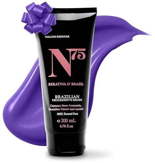 N75 Keratin Hair Smoothing Treatment - Formaldehyde-Free Brazilian Straightening - Deep Repair & Shine - Long-Lasting Frizz Control for Damaged Colored or All Hair Types