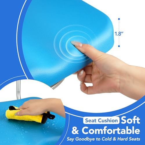 360° Swivel Shower Chair, Adjustable Shower Seat with Arms and Back & Soft Padded Seat for Bathtub, Non-Slip Rotating Bathtub Chair for Seniors Elderly Disabled Bariatric Pregnancy, 4-Level Height