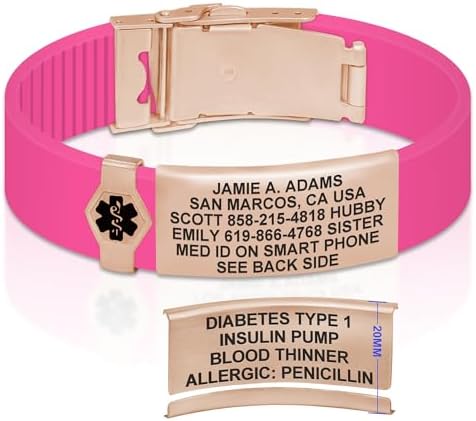 Divoti Custom Engraved Medical Alert ID Bracelet – Dual-Sided Laser Etching, Silicone Wristband, Stainless Steel Security Clasp – Adjustable & Trim-to-Fit – Emergency Medical Info Band for Men & Women