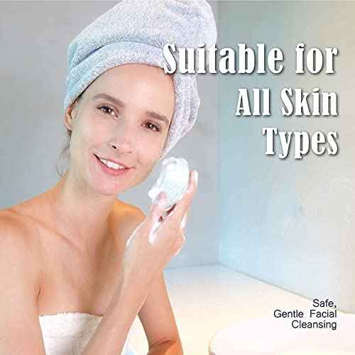 myHomeBody Natural Konjac Facial Sponges - for Gentle Face Cleansing and Exfoliation - with Activated Charcoal and Aloe Vera, Set of 4