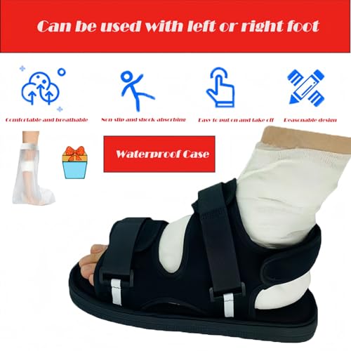Medical open-toe plaster shoe, postoperative recovery shoes, plaster shoe covers medical boots suitable for foot sprains, ankle fractures, toes, suitable for left and right feet(XL)