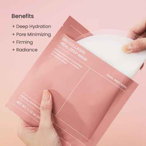 BIODANCE Bio-Collagen Real Deep Mask, Hydrating Overnight Hydrogel Mask, Pore Minimizing, Elasticity, Plumping Improvement, Korean Skincare, Stocking Stuffers for Teen Girls | 1.19oz(34g) x 4ea