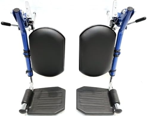 Blue Streak Wheelchair Elevating Leg Rest with Padded Calf Pad,Composite Footplates,Fits Most Standard wheelchairs and Transport Chair,Wheelchair Parts,Same Functional Structure as LK3JELR,(1Pr, Blue)
