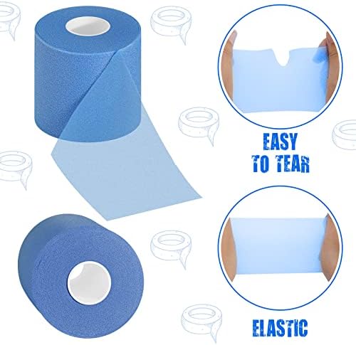 24 Pieces Foam Underwrap Tape Sports Prewrap Athletic Tape Foam Pre Wrap for Ankles Wrists Hands and Knees(Blue)