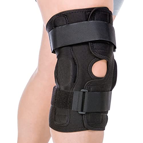 BraceAbility Torn Meniscus ROM Knee Brace - Plus Size Hinged Post Surgery Support with Flexion Extension Control for Hyperextension Locking, Ligament PCL or ACL Tears, Osteoarthritis Relief (3XL)