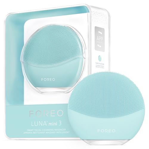 FOREO LUNA mini 3 Ultra-hygienic Facial Cleansing Brush - All Skin Types - Face Massager for Clean & Healthy Face Care - Extra Absorption of Facial Skin Care Products - Waterproof - Mint