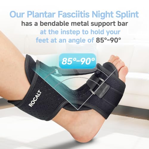 Plantar Fasciitis Night Splint, Upgraded Adjustable Planters Facetious Relief, Soft & Comfortable Foot Brace, Achilles Tendonitis Heel Spur and Foot DropNight Splint for Women and Men