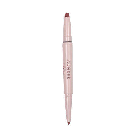 Wander Beauty Lipsetter Dual Cream Lipstick + Lip Liner - Midtown Mauve - Ultra-Smooth, Hydrating Lipstick and Lip Liner with a Soft Matte Finish - Made with Squalane & Peptides (1 Count)