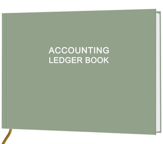 Accounting Ledger Book - Ledger Book for Small Businesses Bookkeeping & Personal Use, Expense Tracker Notebook for Tracking Money, Expenses, Deposits & Balance, 7" x 10", Green