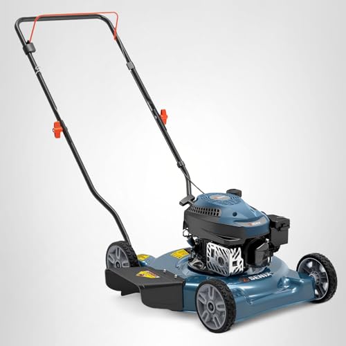 SENIX 20" Gas Lawn Mower, 144 cc Gas Powered Lawnmower, 4-Cycle Engine Walk-Behind Push Lawn Mowers, 3 Position Height Adjustment for Yard and Garden, cortadora de pasto