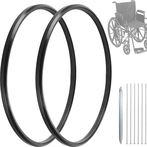 CALPALMY 2 Sets of Universal 24" x 1" Flat-Free Polyurethane Rear Wheel Replacement Tires for Manual Wheelchairs â Durable and Reliable Wheelchair Tire Replacement