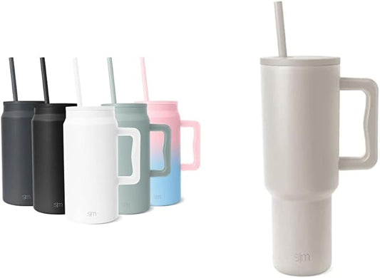 Simple Modern 50 oz Mug Tumbler with Handle and Straw Lid| Trek Collection & Tumbler with Handle and Straw Lid | Insulated Reusable Stainless Steel Water Bottle Travel Mug Iced Coffee Cup | 40oz