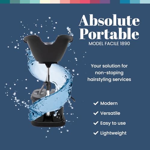 Dompel Portable Shampoo Bowl, Ergonomic and Deep Portable Wash Bowl for Hairstylist and Handicap & Disabled, Seniors, Home Services, Steel Structure, Hair Washing Basin. (Dual-Basin)