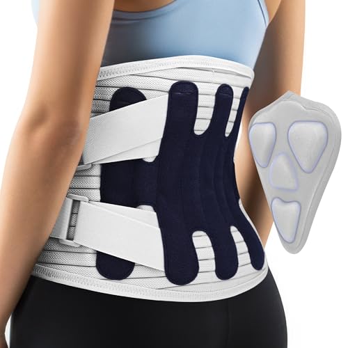 Back Brace for Lower Back Pain Relief,Lumbar Waist Support for women,Lower Back with 3D Lumbar Pad for Work Sports Sciatica, Scoliosis(Grey，S)