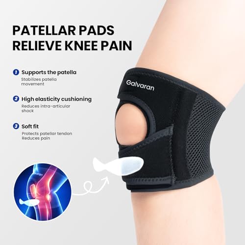 Galvaran Patellar Knee Brace Support Strap Knee Pain Relief Adjustable Knee Strap for Tendonitis, Arthritis, Jumpers, Tennis Running Injury Recovery (Small)