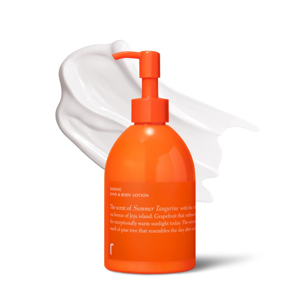 RATAPLAN Dahong Hand & Body Lotion - Vegan, Gentle and Soft Moisturizer, Tangerine of Jeju Island, Korean Skincare, 10.14 fl.oz 300ml