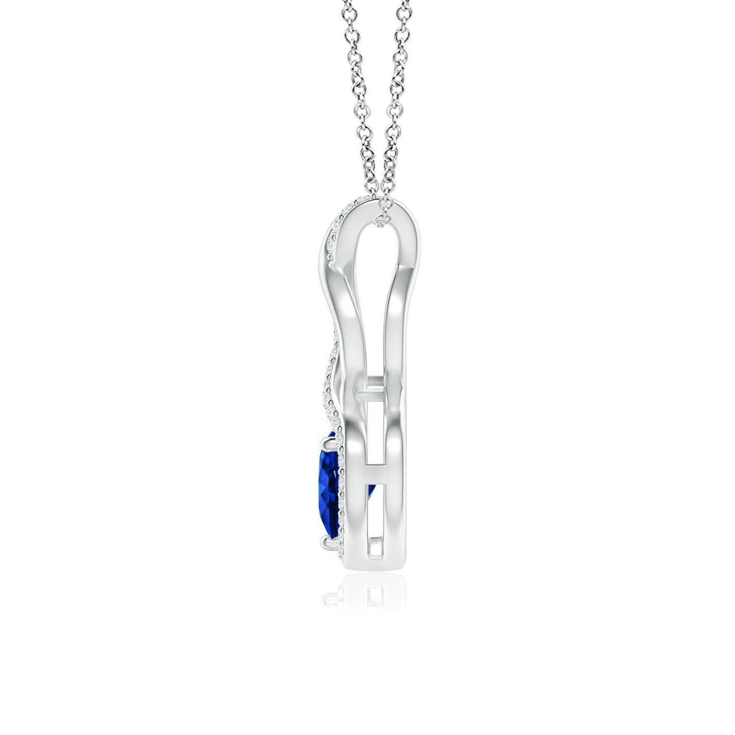 Angara Natural Blue Sapphire Pendant for Women | 0.3 ct Heart Shape Blue Sapphire Diamond Heart Pendant Necklace in Platinum | September Birthday, Anniversary, Gemstone Jewelry Gift | AAAA | 4mm
