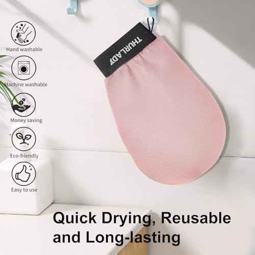 Korean Exfoliating Mitt, Exfoliating Gloves, Exfoliating Body Scrubber, Viscose Fiber Body Scrub Gloves, Dead Skin Remover for Smoother Skin, Self-Tan Prep and Removal, 3 Pack
