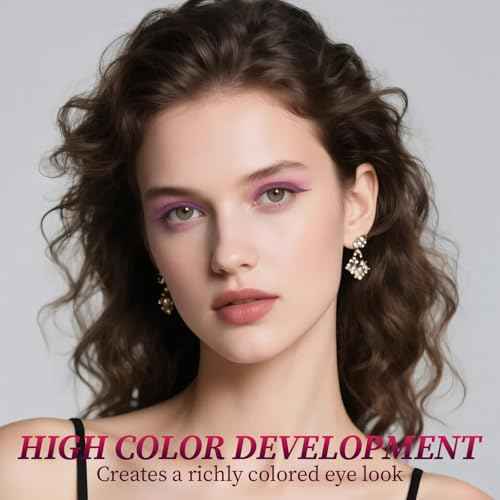 Shadow Liner 2in 1 Eyeliner Eyeshadow, Shadow Liner Duo Plum, Eyeliner + Eyeshadow, Waterproof, Smooth, Long-Lasting & Smudge-Proof Wear,Easy to Color£¨Champagne+Purple£©