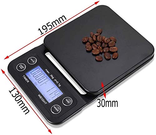 XAWSOP Electronic Scale Digital Kitchen Scale, High Precision with Thermometer Timer Tare LCD Display Instant Read Anti-Slip, Suitable for Kitchen,