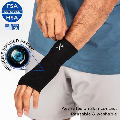 Wrist Compression Sleeve for Pain Relief, Medicine-Infused Hand and Wrist Support Compression Sleeves for Women and Men with Arthritis, Tendonitis and Carpal Tunnel