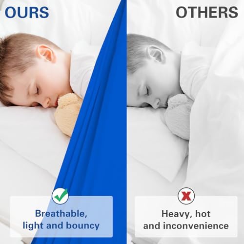 Sensory Sheet for Kids Special Needs Bed Sheet f Breathable and Stretchy (Blue, Twin)