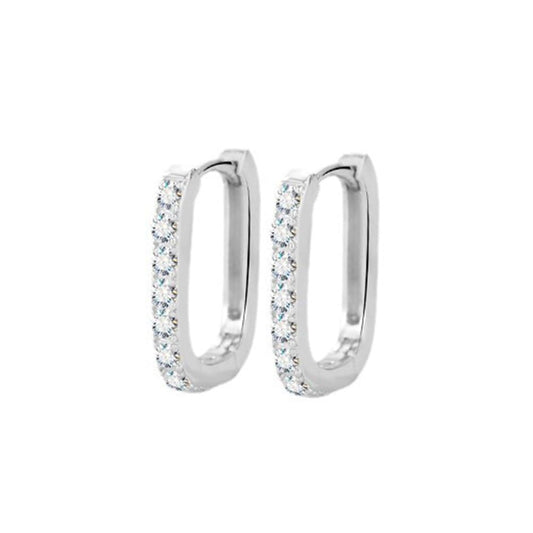 14K Rose Gold D-Color VVS1 Diamond Geometric Hinged Hoop Earrings for Women, Ideal for Valentine's Day or Women's Day Gift (18K, White Gold)