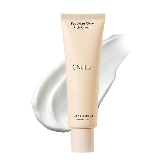 ONUL31° Fucoidan Glow Rich Cream-Daily Face Moisturizer with Niacinamide & Plant-Based Ingredients for Dry Sensitive Skin | Korean Skincare 1.69 fl. oz